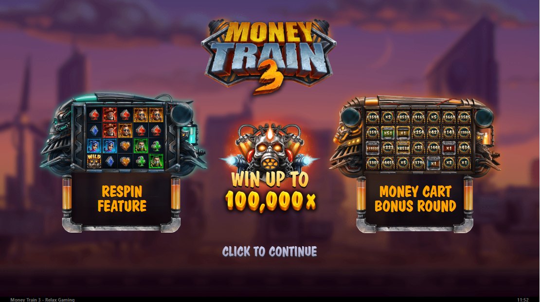 Money Train 3 intro: Respin feature, win up to 100,000x and the Money Cart bonus round