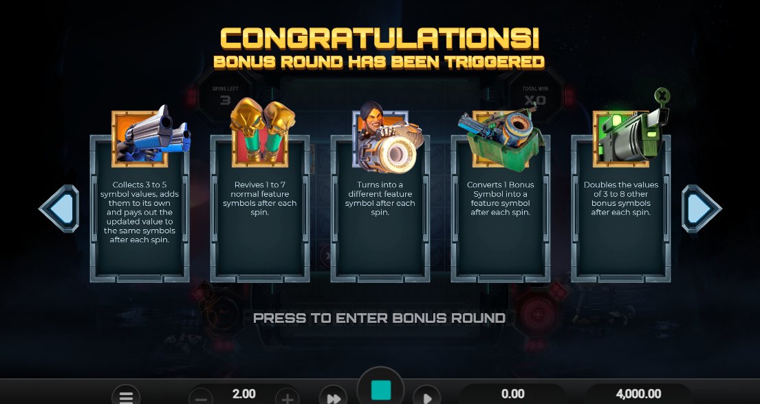 Money Train 4 bonus round triggered: special symbol descriptions
