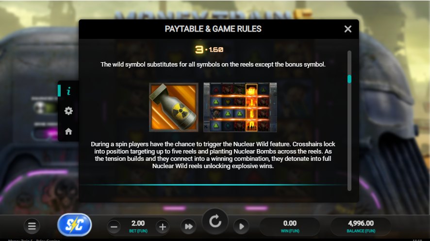 Money Train 5 game rules: the Nuclear Wild feature