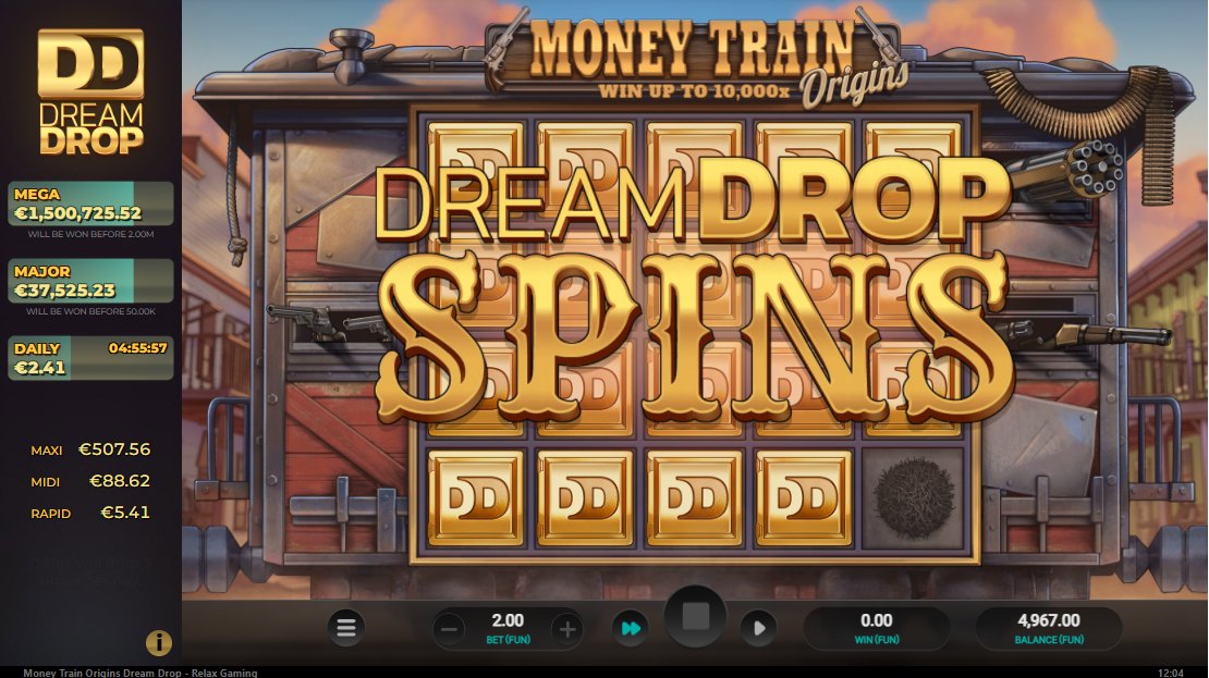 Money Train Origins: Dream Drop Spins triggered
