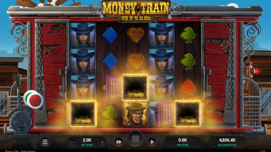 Money Train: three Bonus scatters trigger the Money Cart round